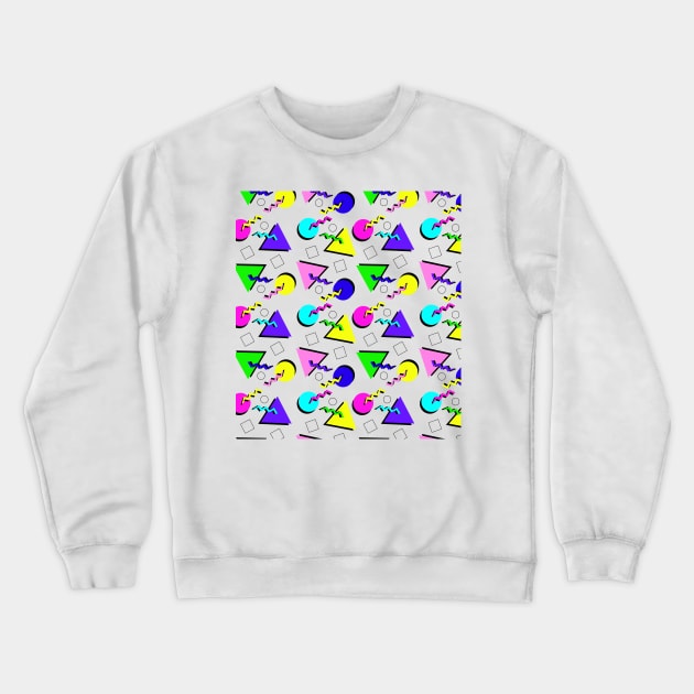 90s Retro Geometric Pattern Crewneck Sweatshirt by lodesignshop